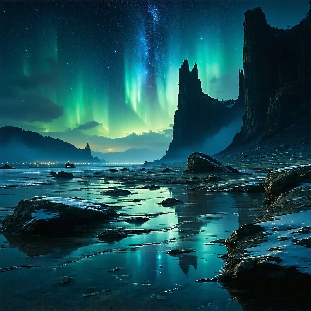 Dreams through polar haze.