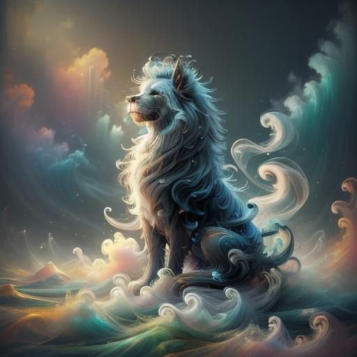 <lora:Ethereal Magic v1 5:1.0> a stunningly cute and adorable puppy portrait, ultradetailed, stunning park background, intrincate design, dy...