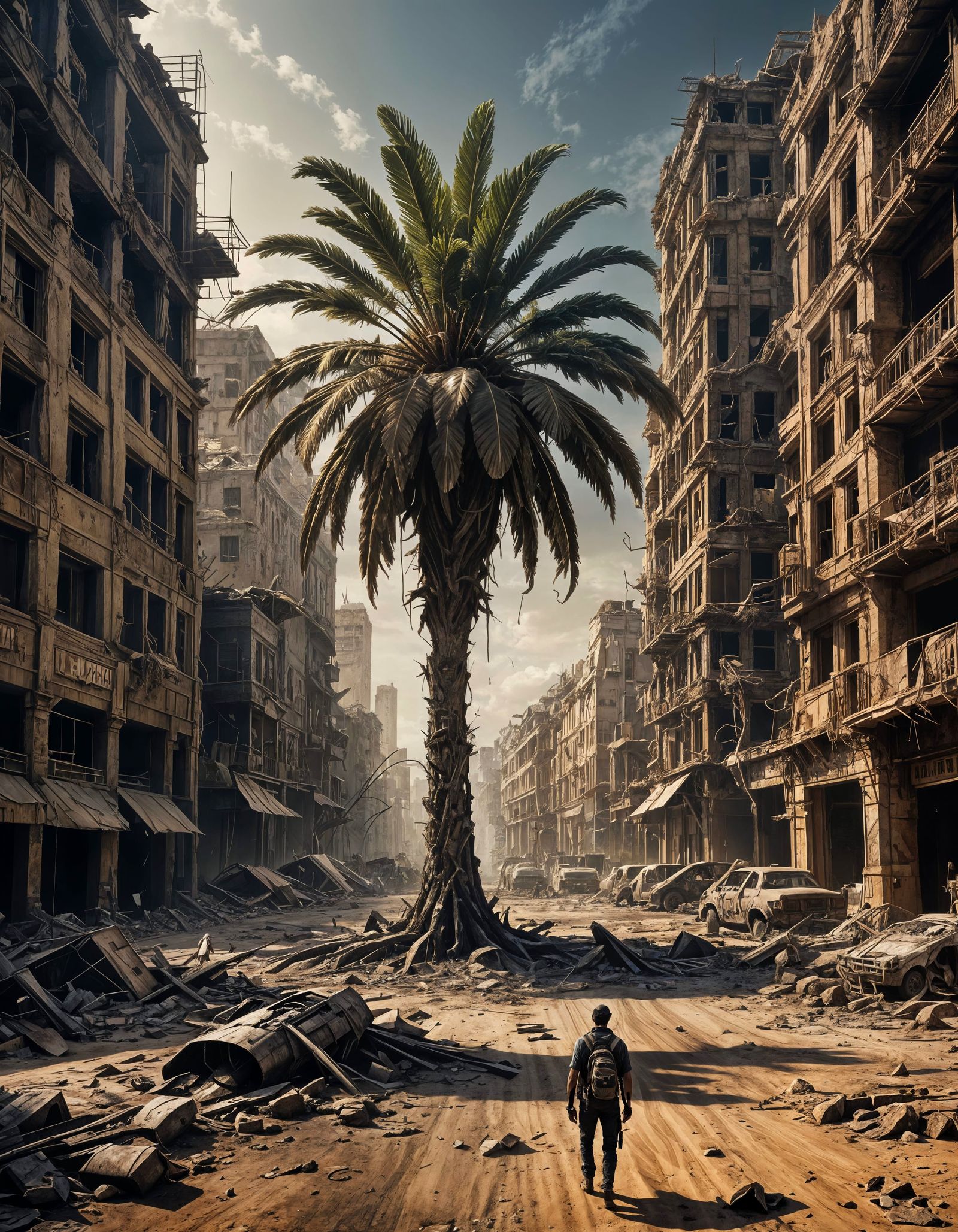 Post-Apocalyptic Last Palm Tree