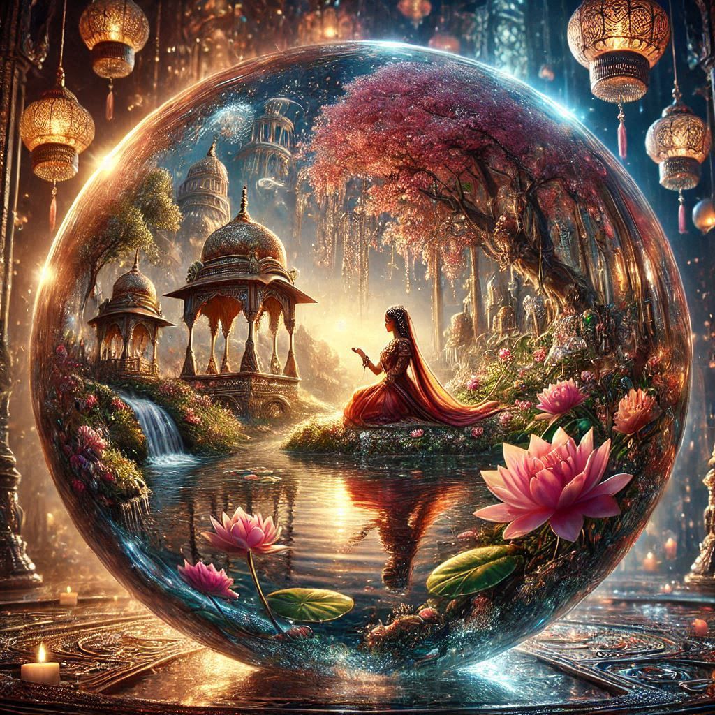 Indian princess in a magical glass