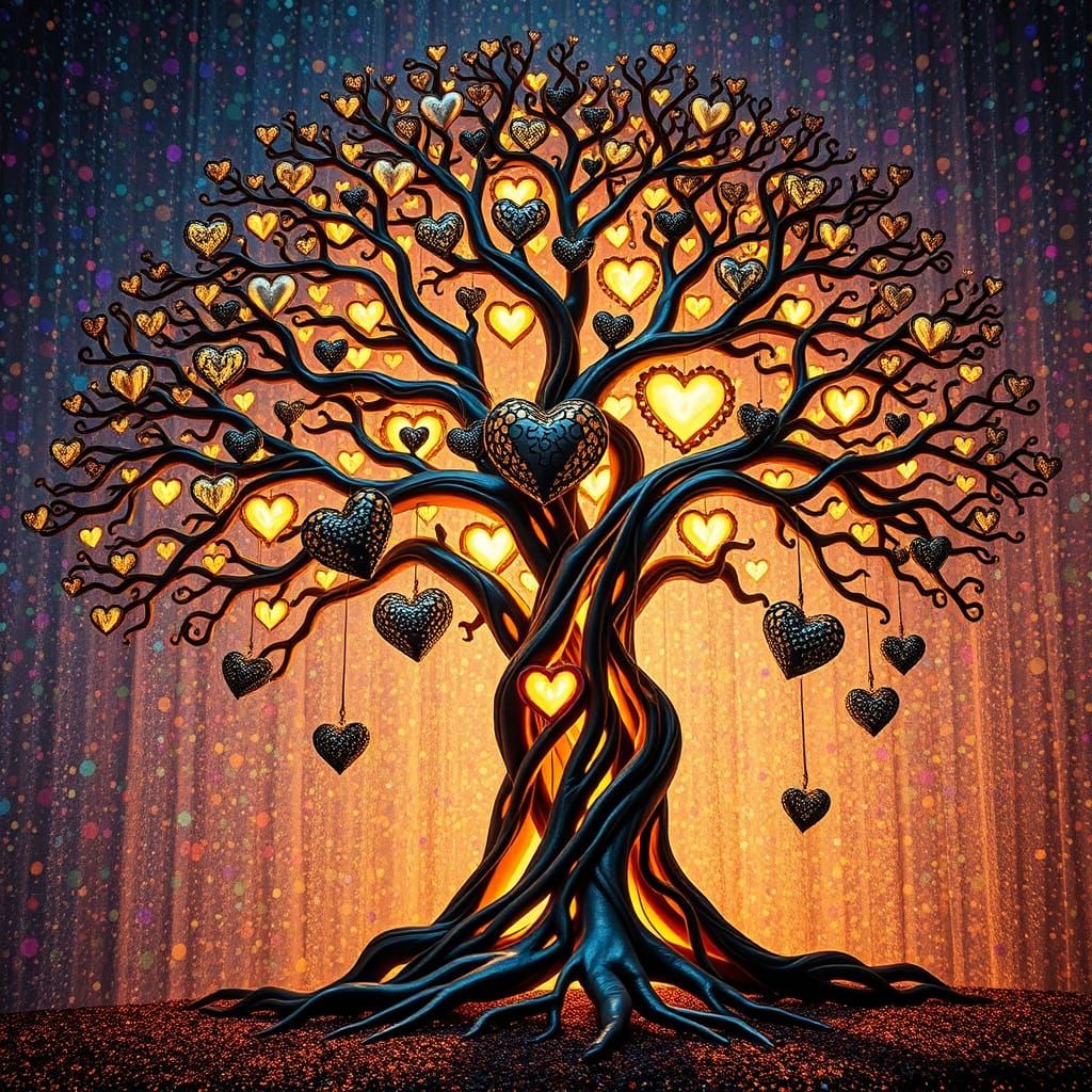 Make a giant tree. Abstract sculptures. Beautiful love artwork. Make heart artworks from metal. lots ...  by @Observer1