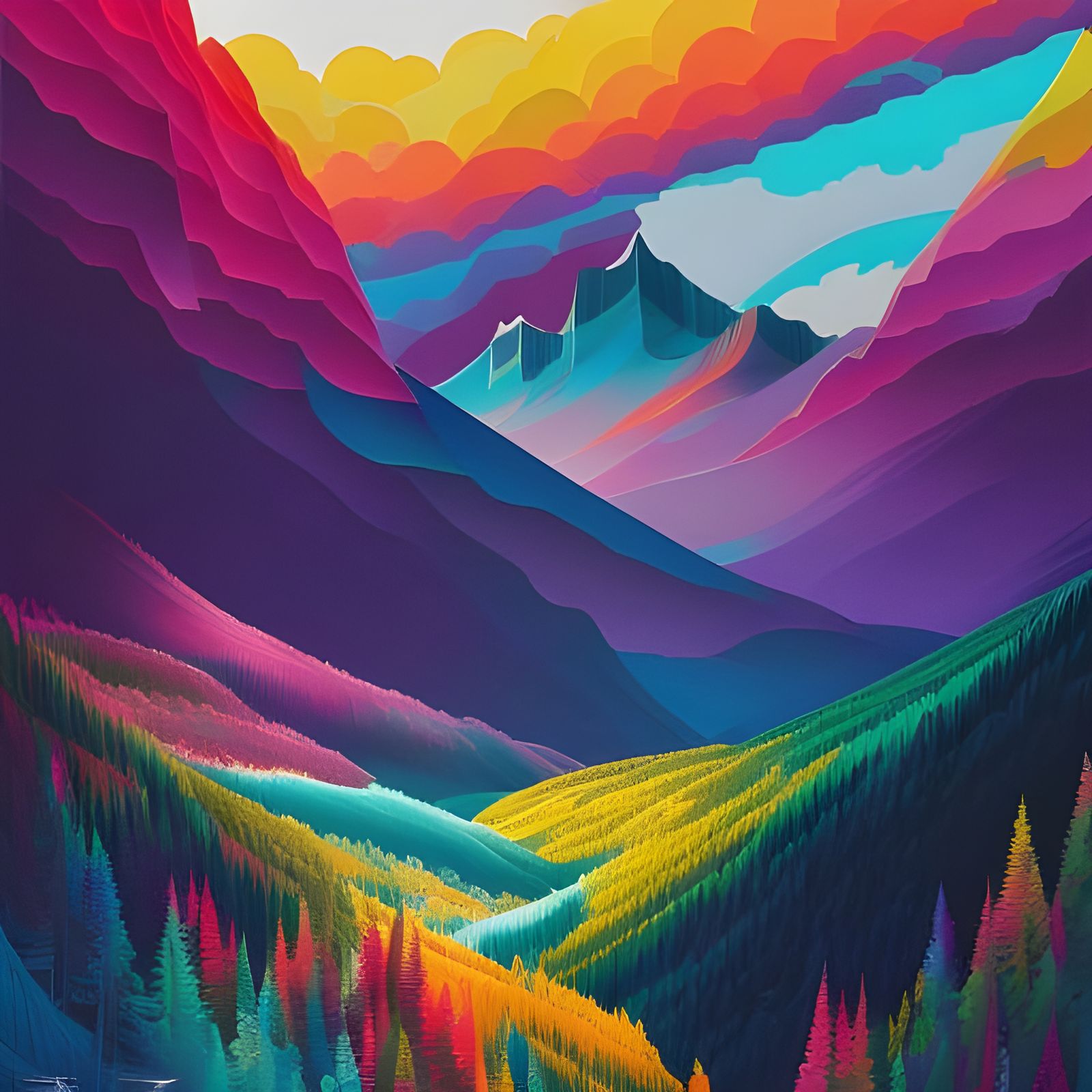 🌈 Mountain - AI Generated Artwork - NightCafe Creator