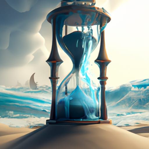 Hourglass, storm, beach  by @Nepostojeca