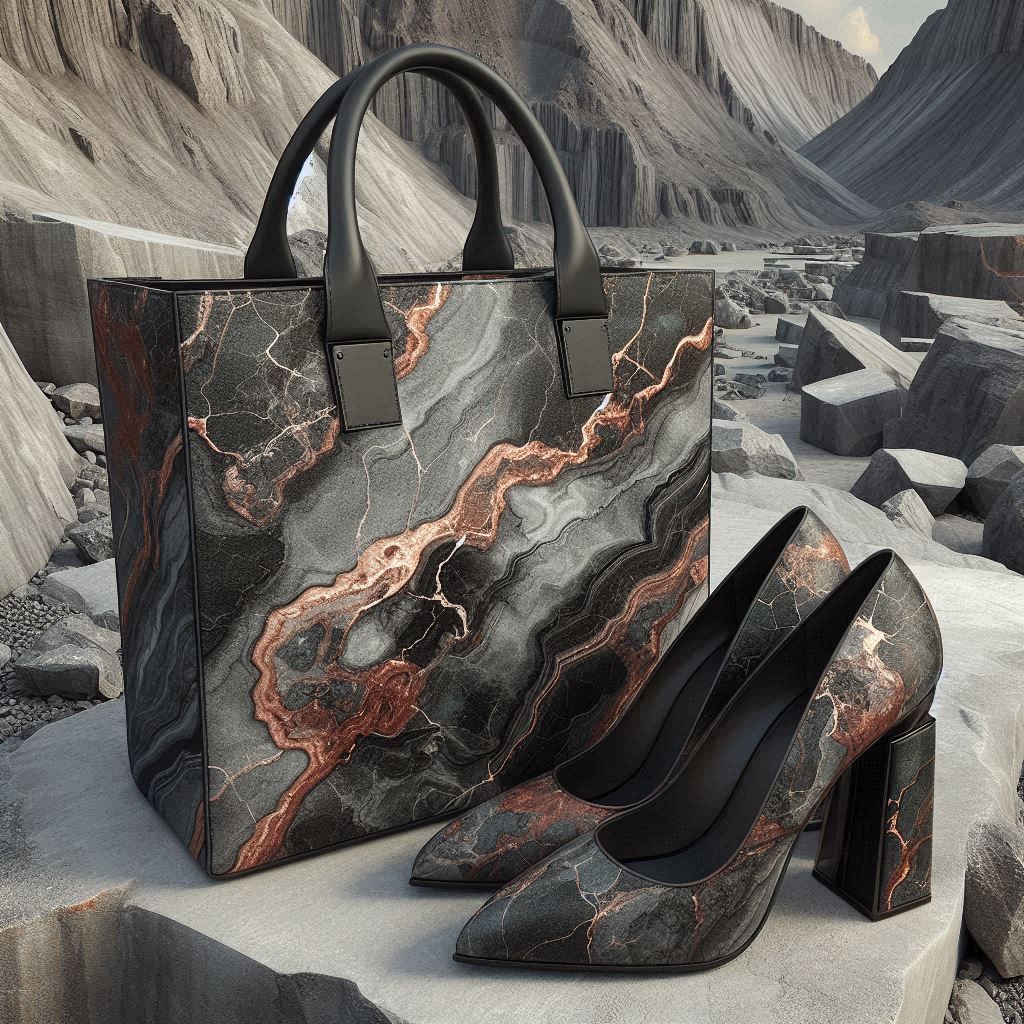 Marbled tote and heels