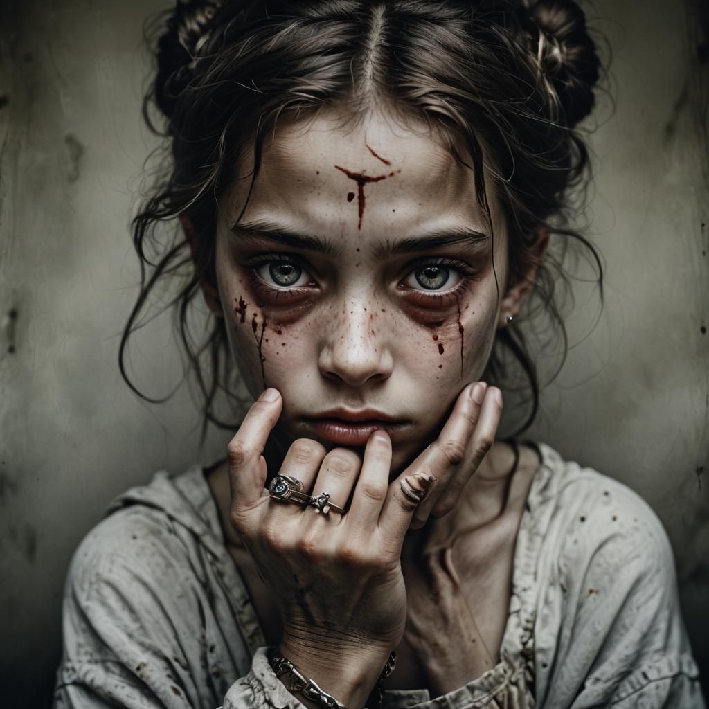 Princess captured by a demon, held hostage and bonds around ...