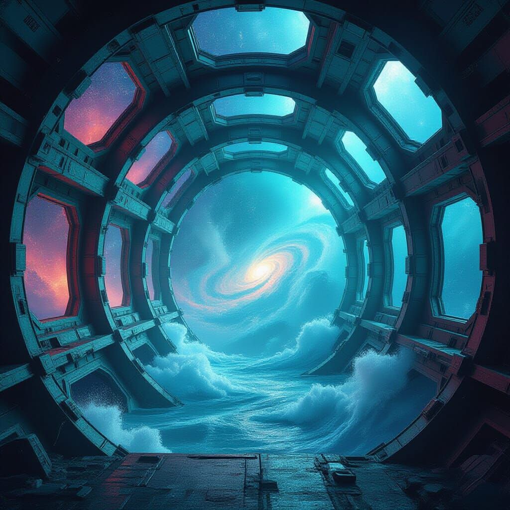 Cosmic Ocean Reclaims Abandoned Space Station