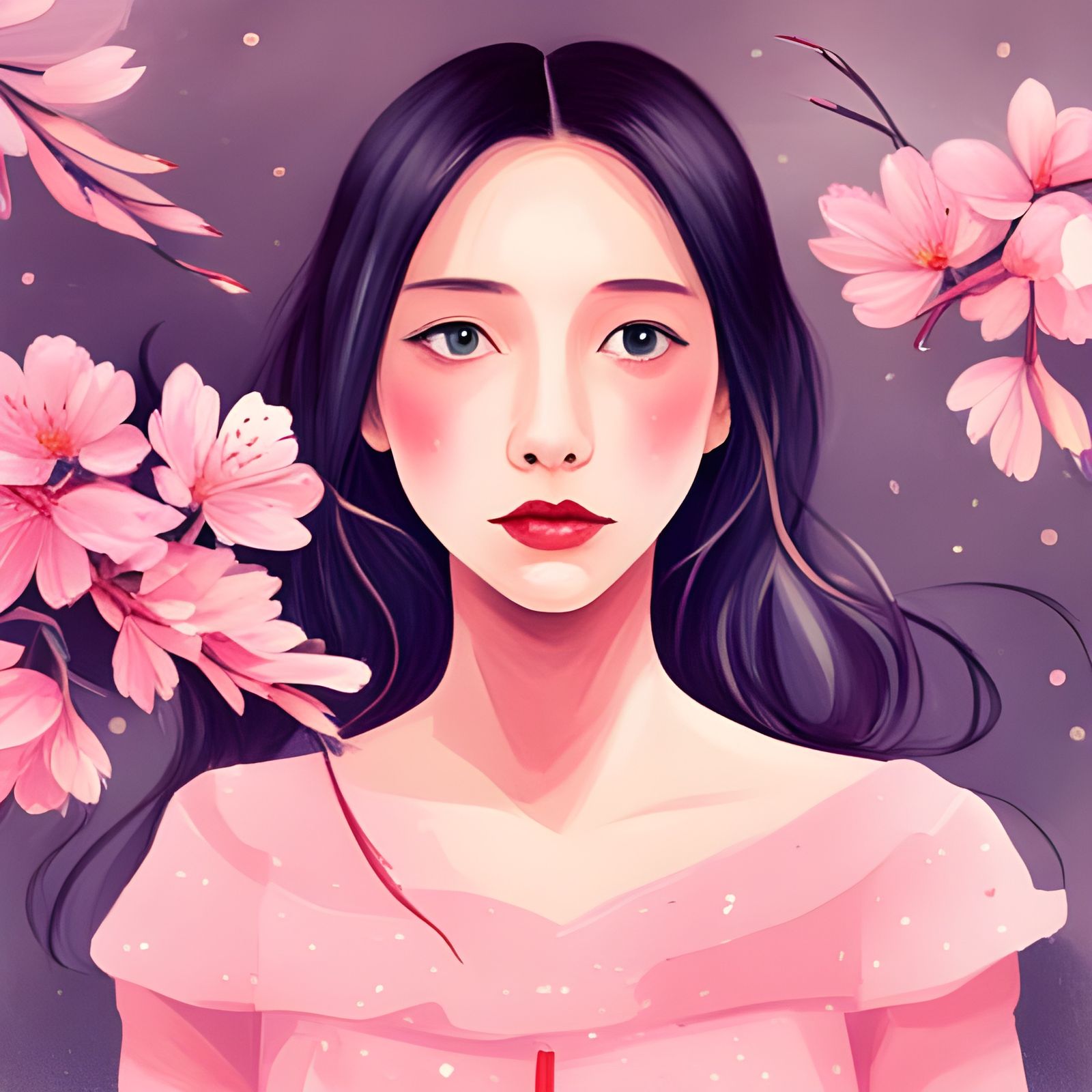Cherry Blossom Girl AI Generated Artwork NightCafe Creator