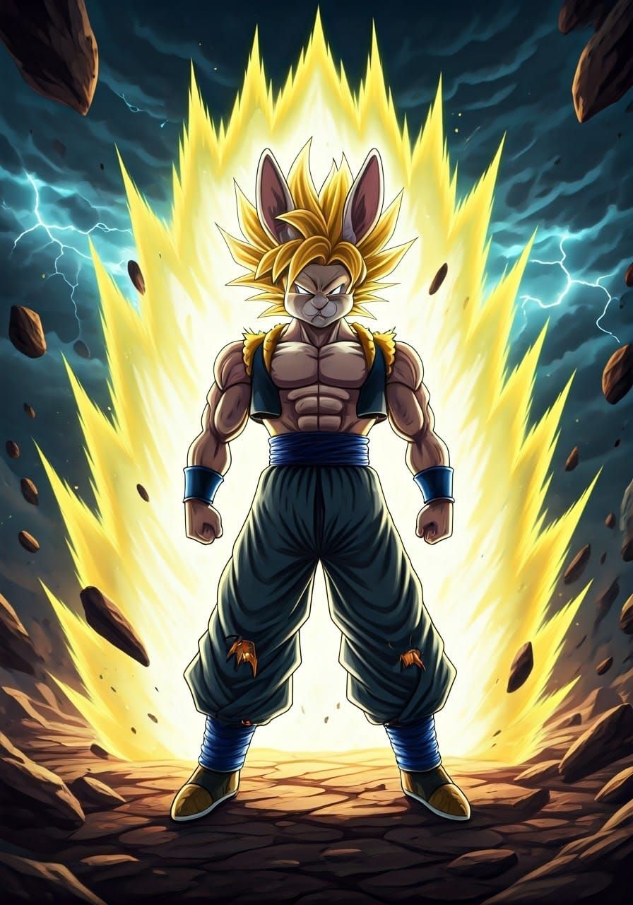 Super Rabbit Saiyan (Google Imagen 3.0 Fast)