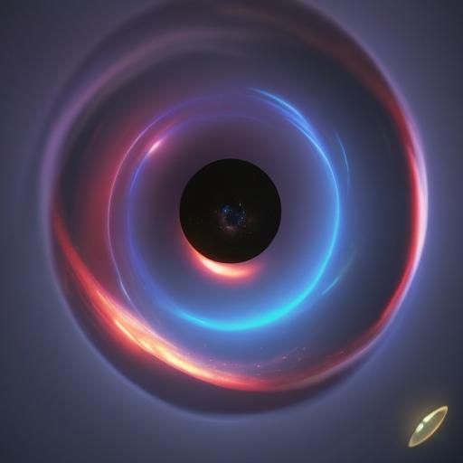 Use quantum physics to create a realistic image of a black h...