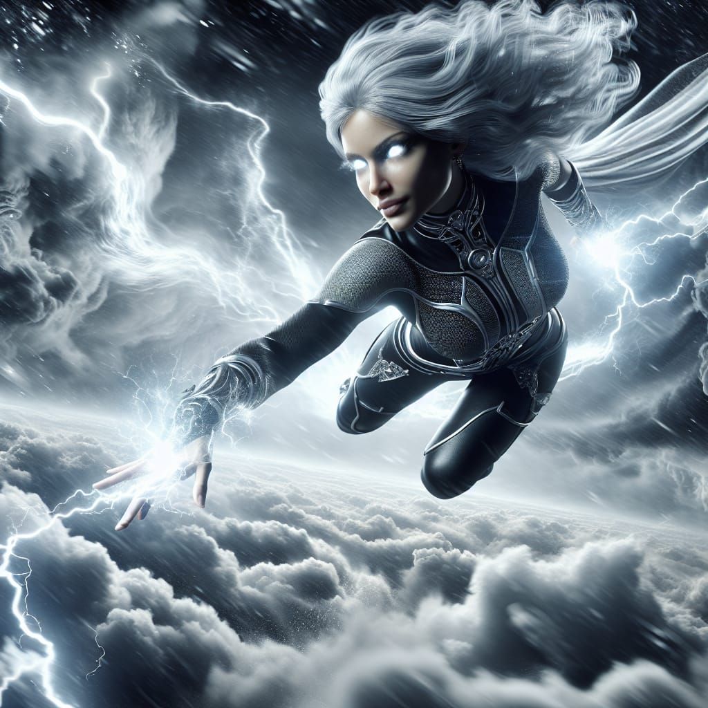 storm from the X-Men creating a massive hurricane  by @CatFly