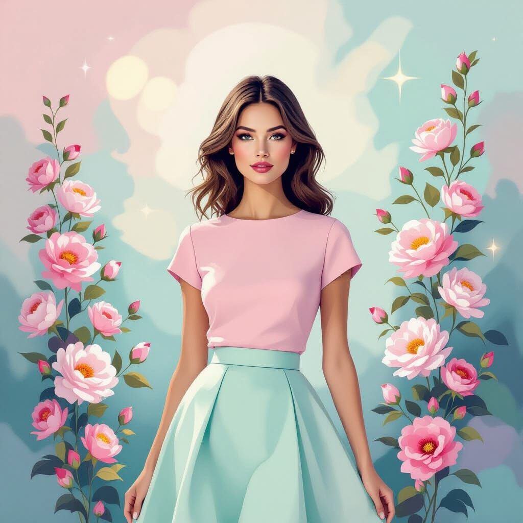 Ethereal Minimalist Painting with Pastel Gradients