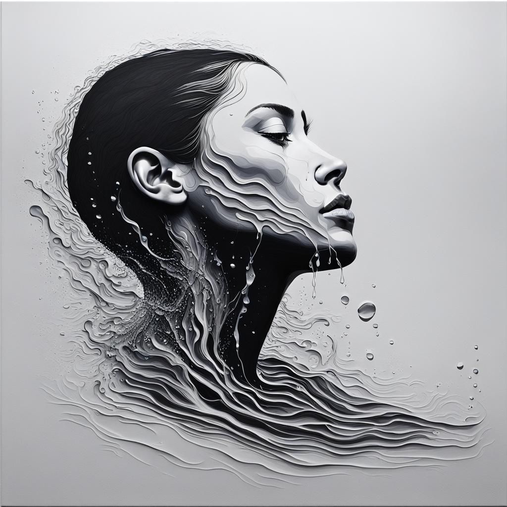An awe-inspiring conceptual art masterpiece on a pristine bl...