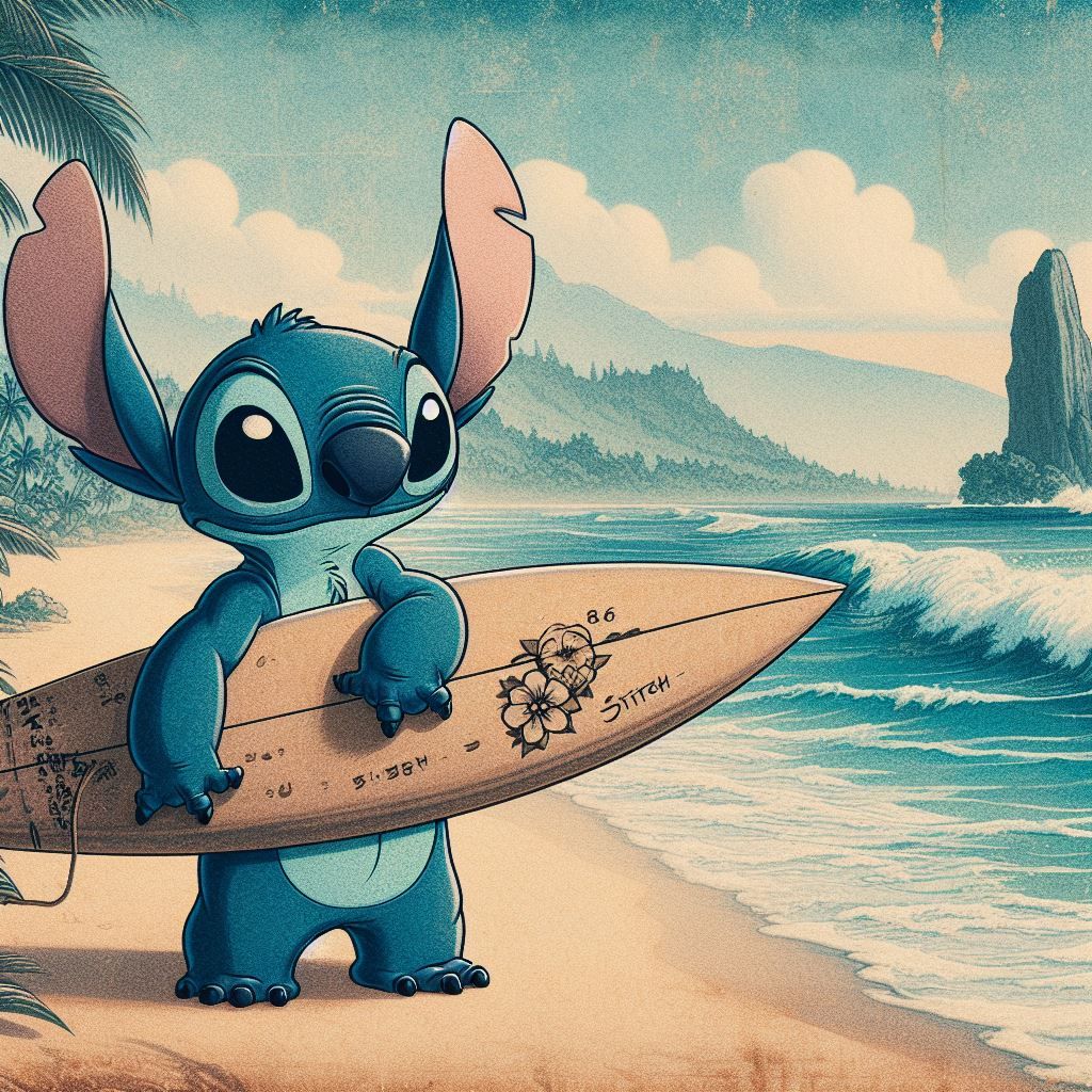 Ukiyo-e style Stitch