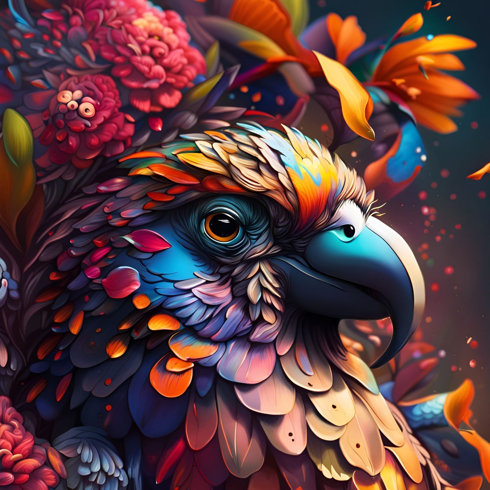 Flower parrot  by @JFT97