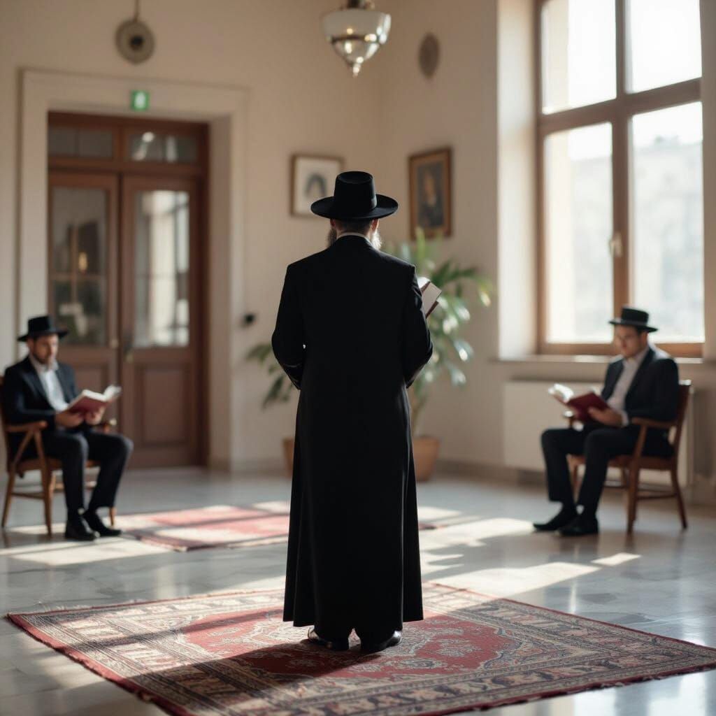 Rabbi Baari Studies Torah in Cinematic Still