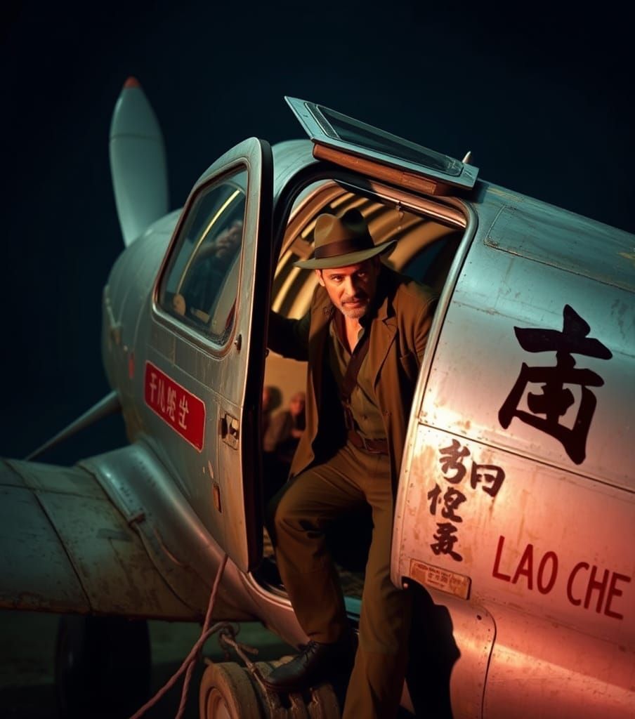 Indiana Jones getting on a plane   by @Neelix