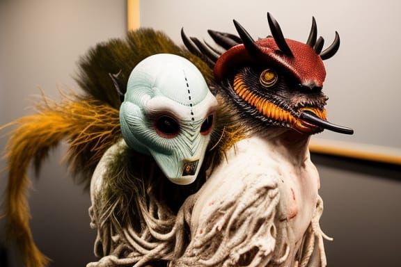 Surreal Stopmotion Scene of Demonic Figures