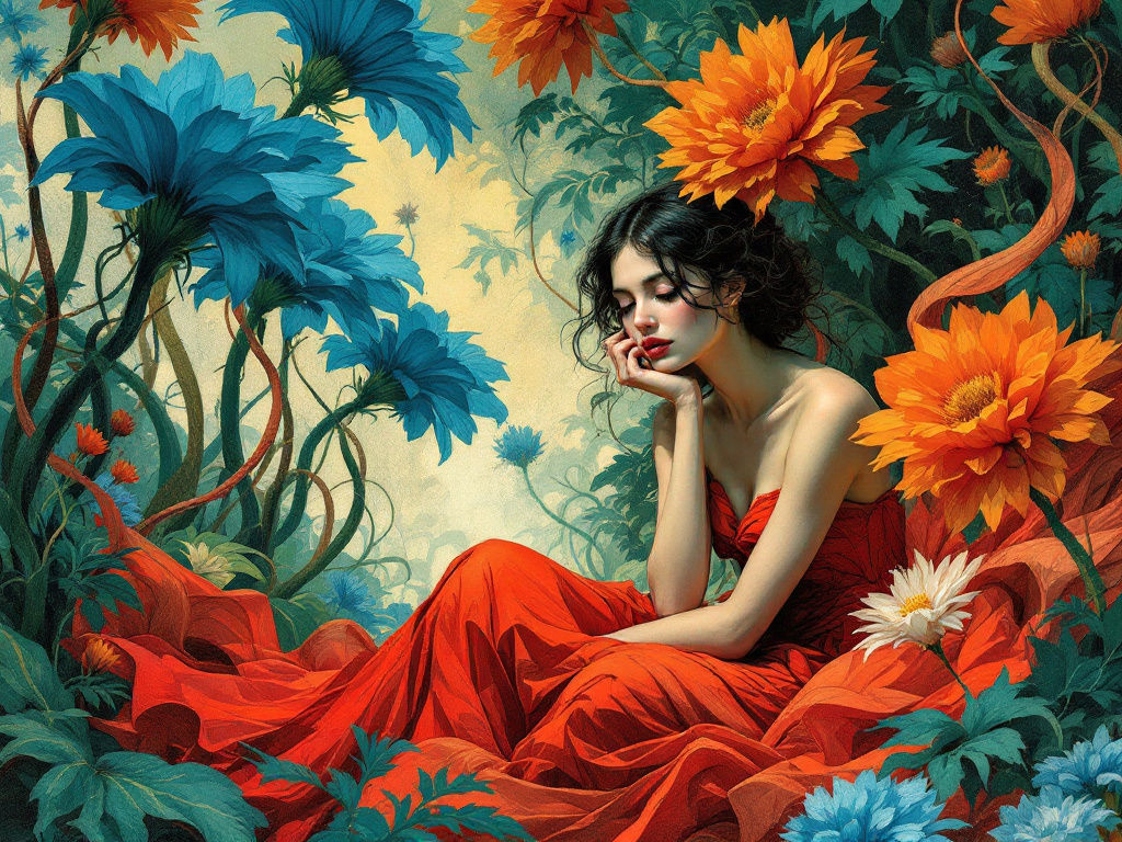 Introspection dans un jardin