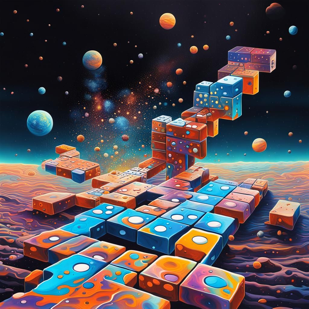 Dominoes on Mars - AI Generated Artwork - NightCafe Creator