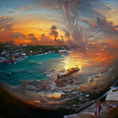 Carribean sunset hyperdetailed DSLR