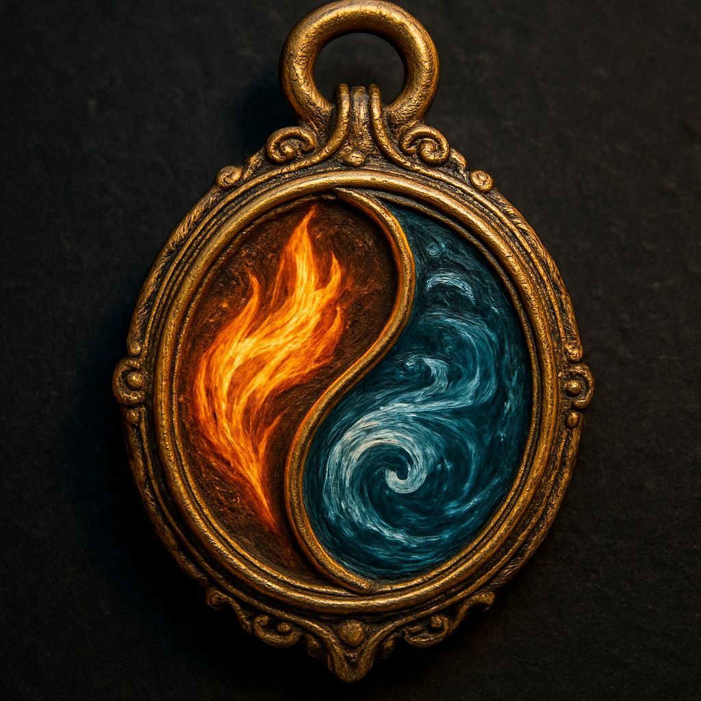 Ancient Amulet of Flame and Water