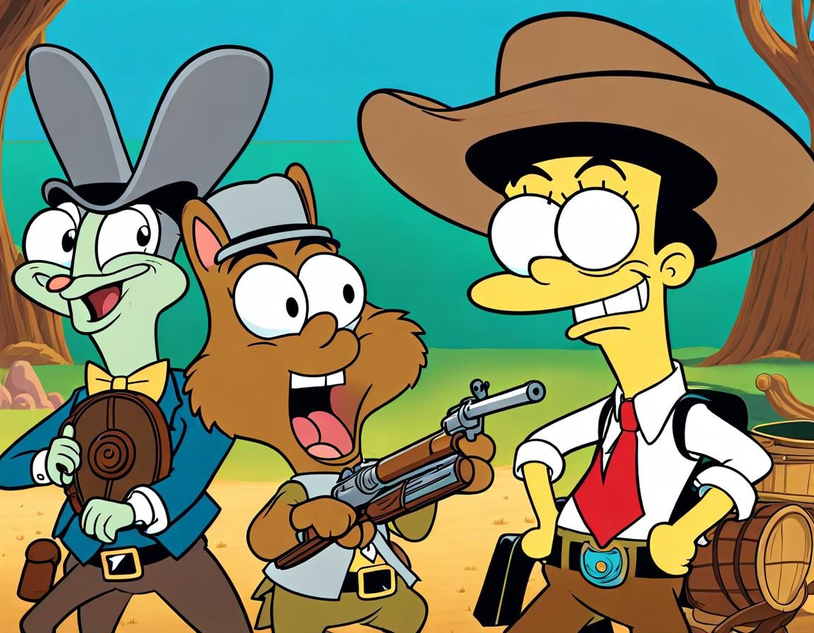 SpongeBob Western Duel: Avant-Garde Award-Winning Art