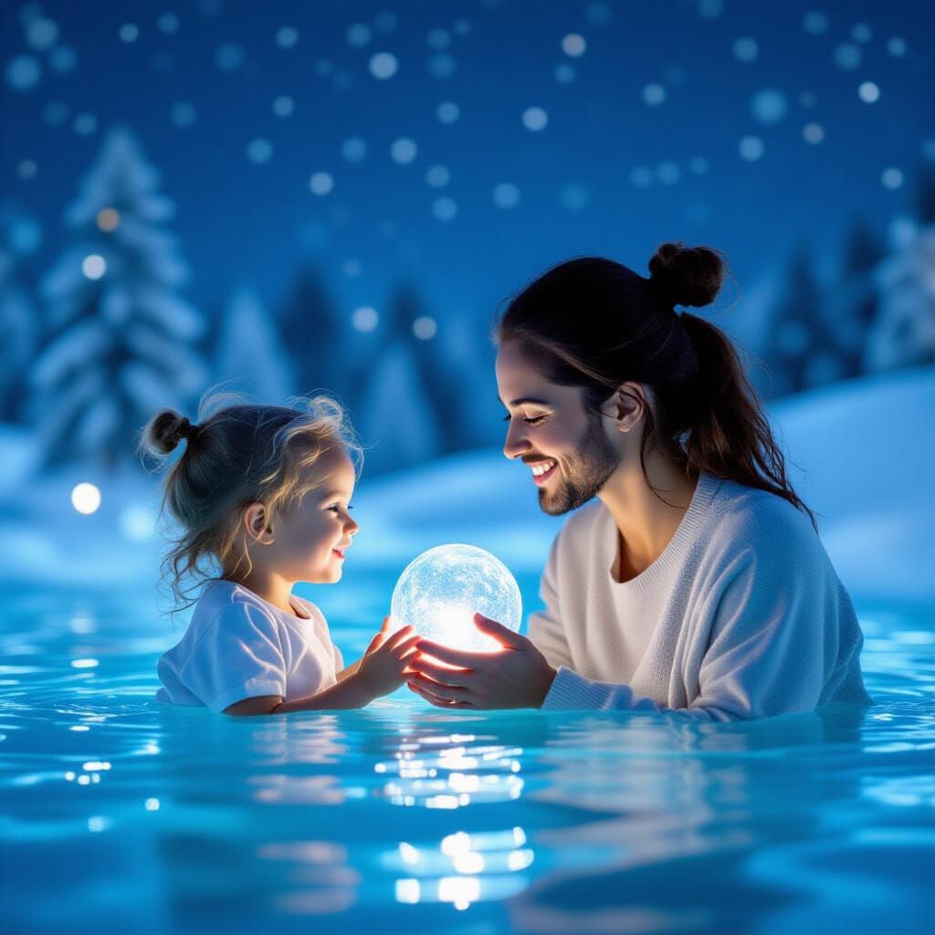 AI Image: One-Year-Old Water Child and Girl