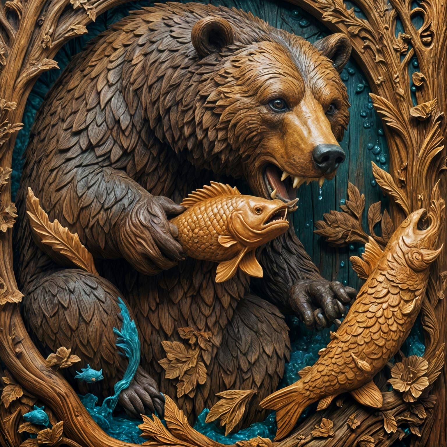 Bear wood carving  by @Elizabeth Rhoads