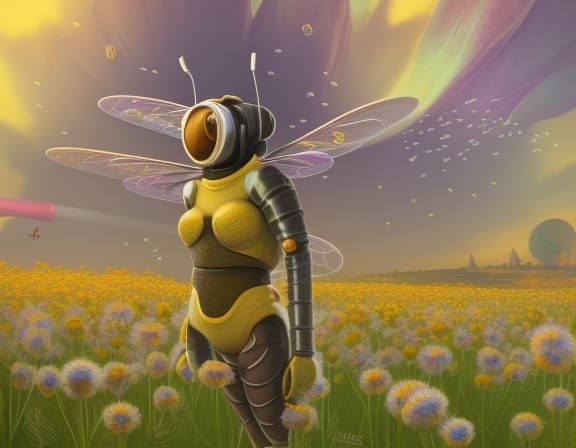 Robot Queen Bee - AI Generated Artwork - NightCafe Creator