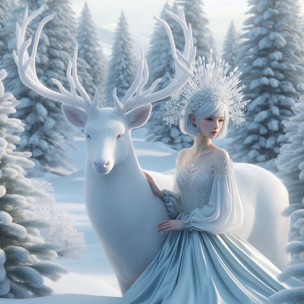 The  miracle deer  and the Snowmaiden