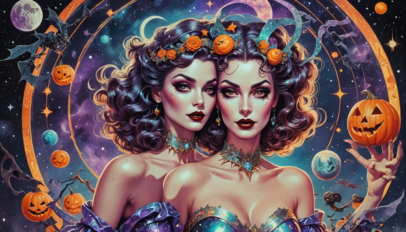 retro halloween pinup