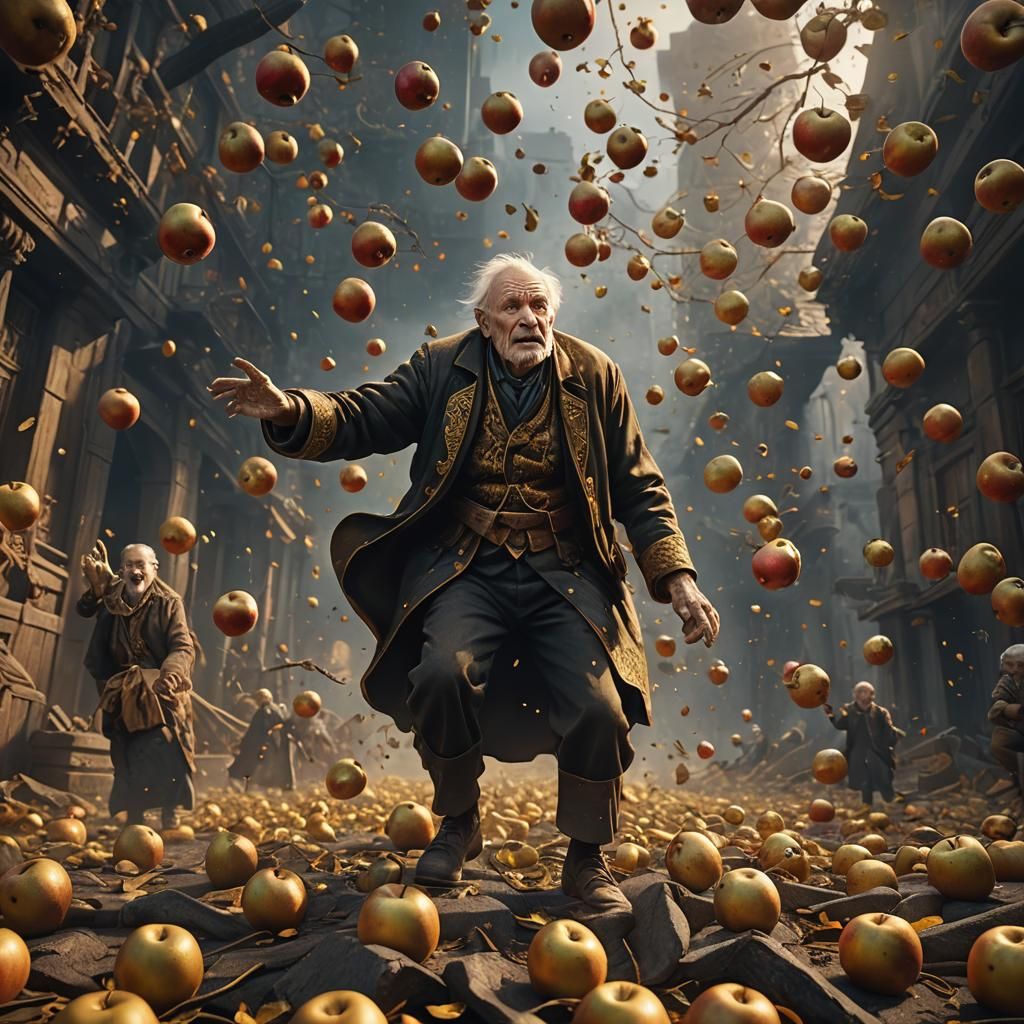 old men throw away 1 golden apple, looked extremely fear, ca...
