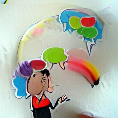 Colourful cartoon speech bubble