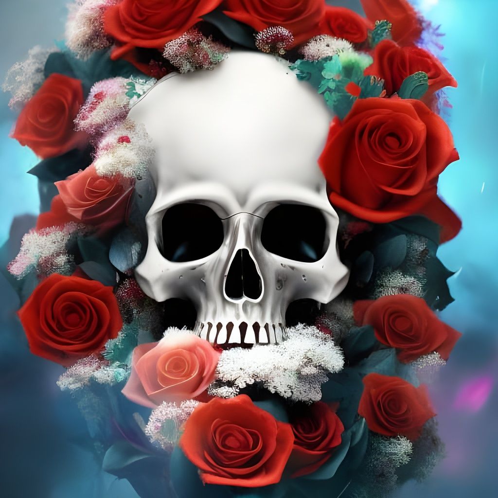 💐Skull Bouquet💐 - AI Generated Artwork - NightCafe Creator
