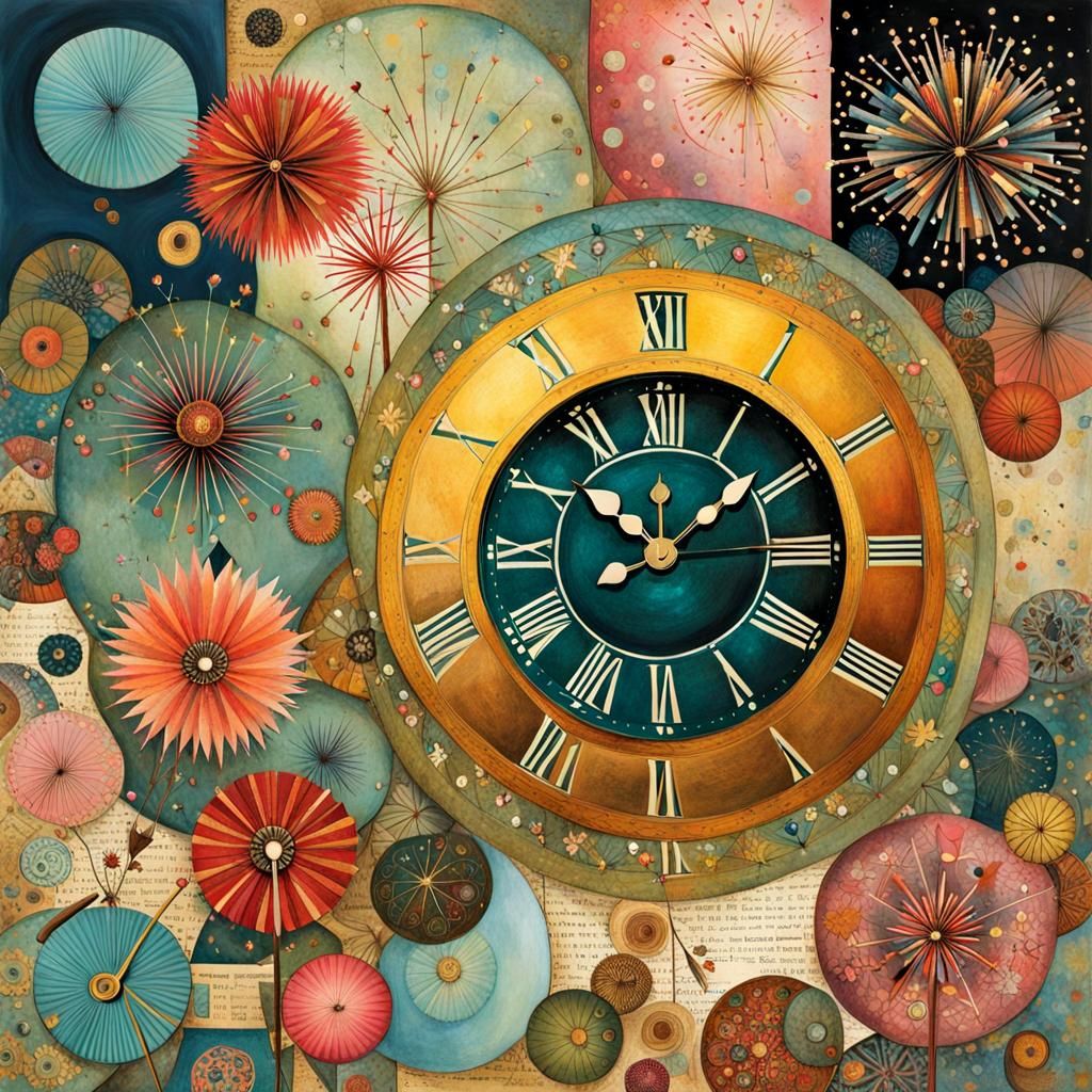 Clock collage AI Generated Artwork NightCafe Creator