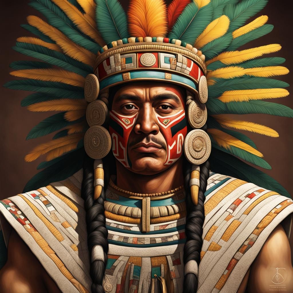 photorealistic portrait of Moctezuma the Aztec King - AI Generated ...