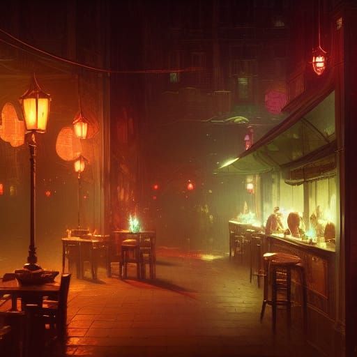 Night cafe   by @Dorian