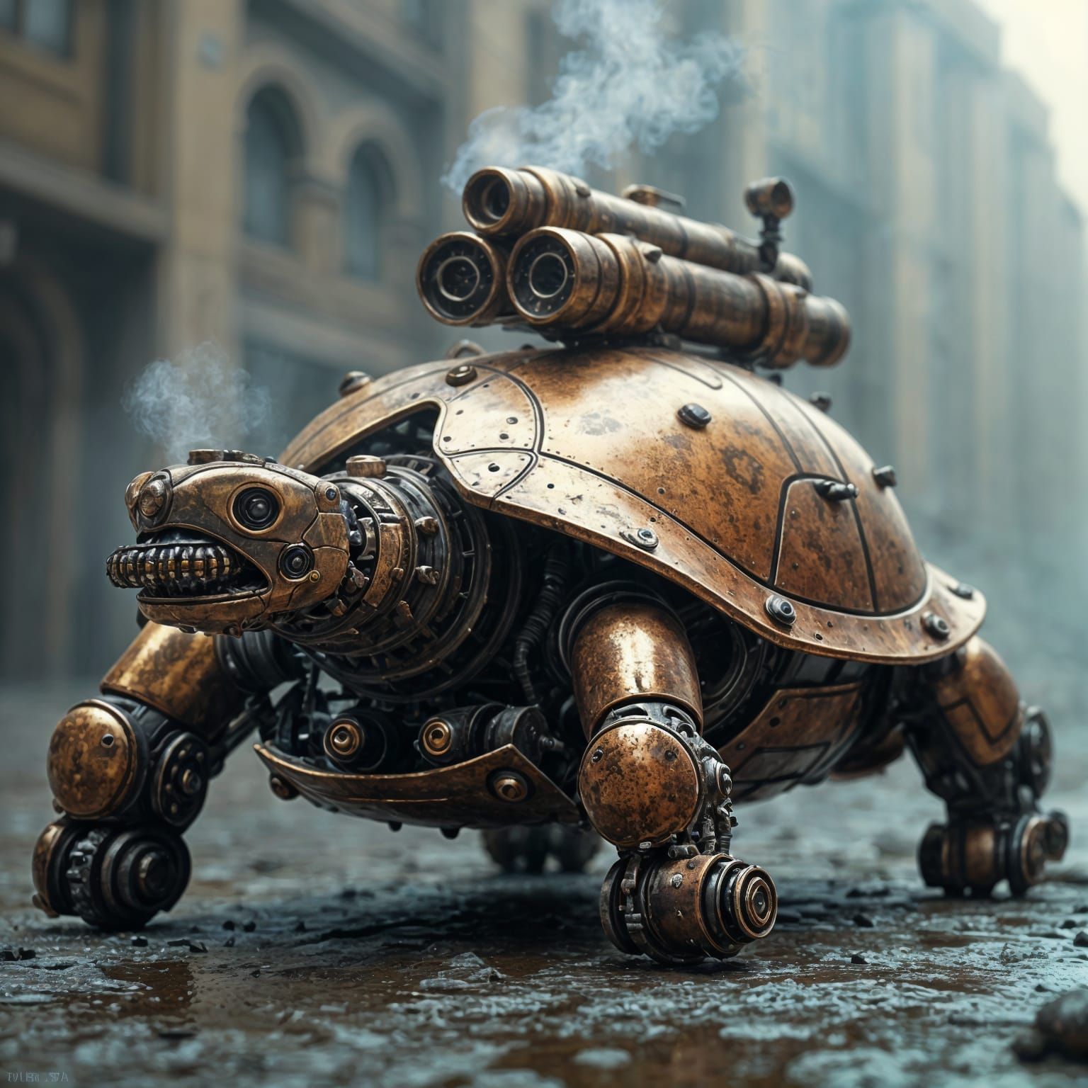 Steampunk turtle tank