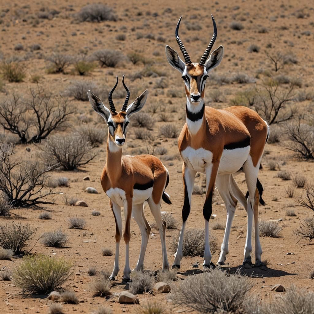 Most beautiful image of springbok in Namibia