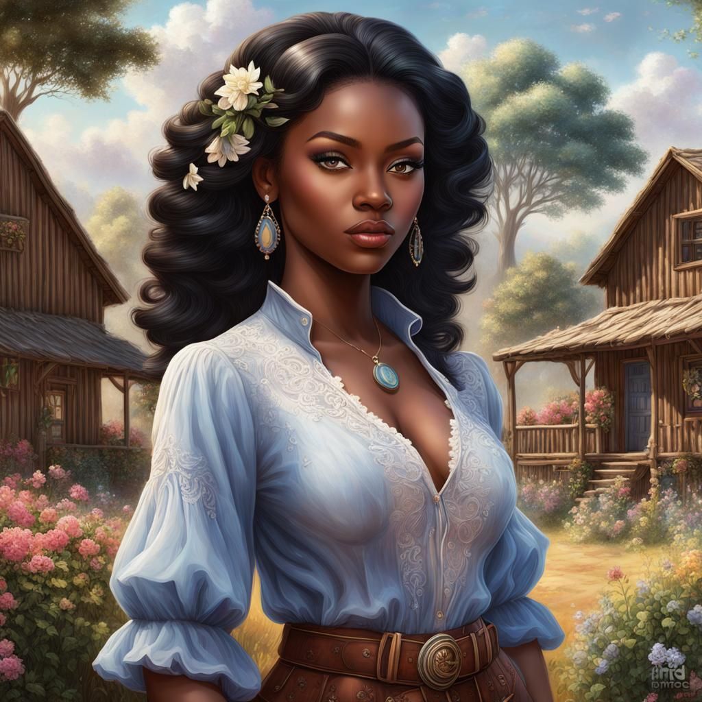 Young African Woman On A Ranch Ai Generated Artwork Nightcafe Creator 4938
