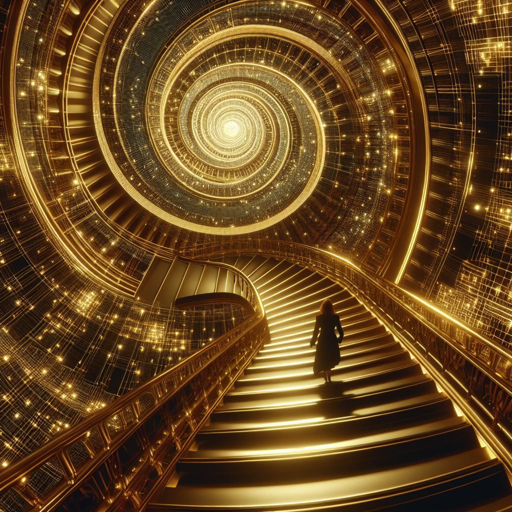 Golden spiral staircase