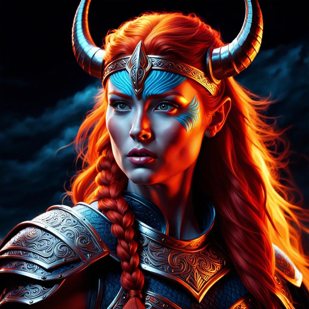 Redhead Viking Warrior UV-Reactive Portrait