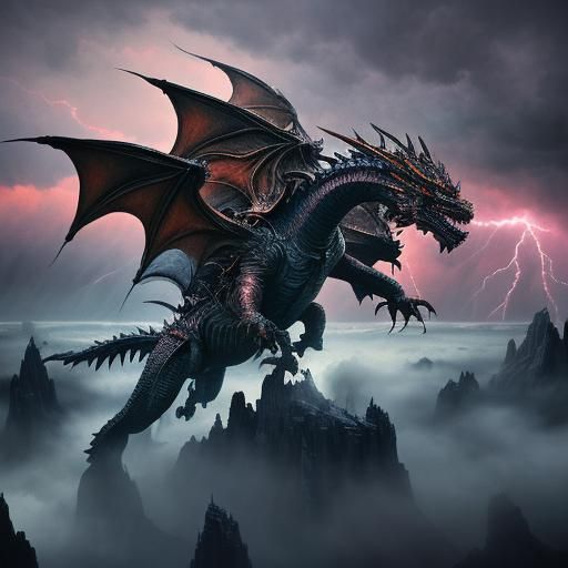 Interstellar Dragon in Surreal Expressionist Style