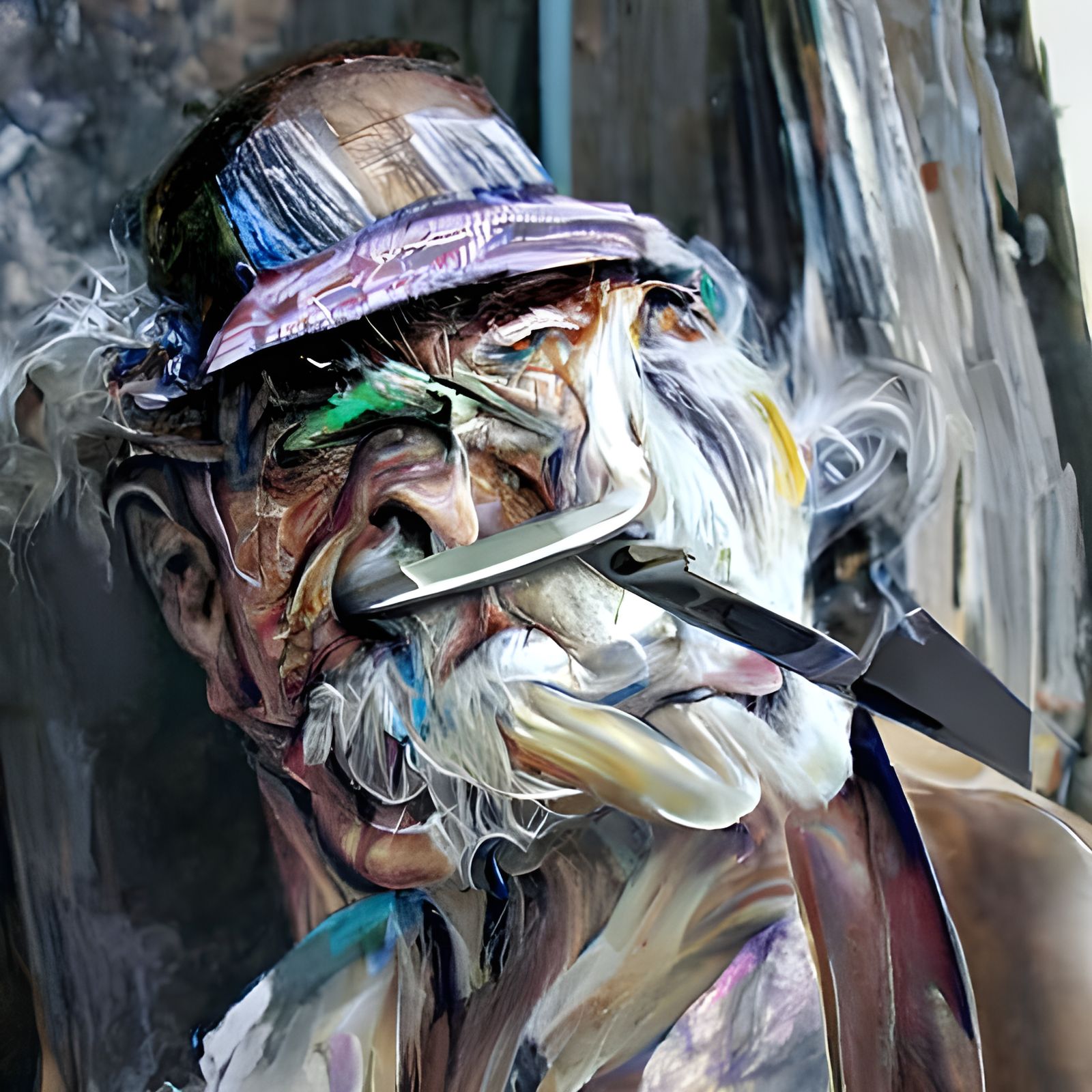 Old man smoking - AI Generated Artwork - NightCafe Creator