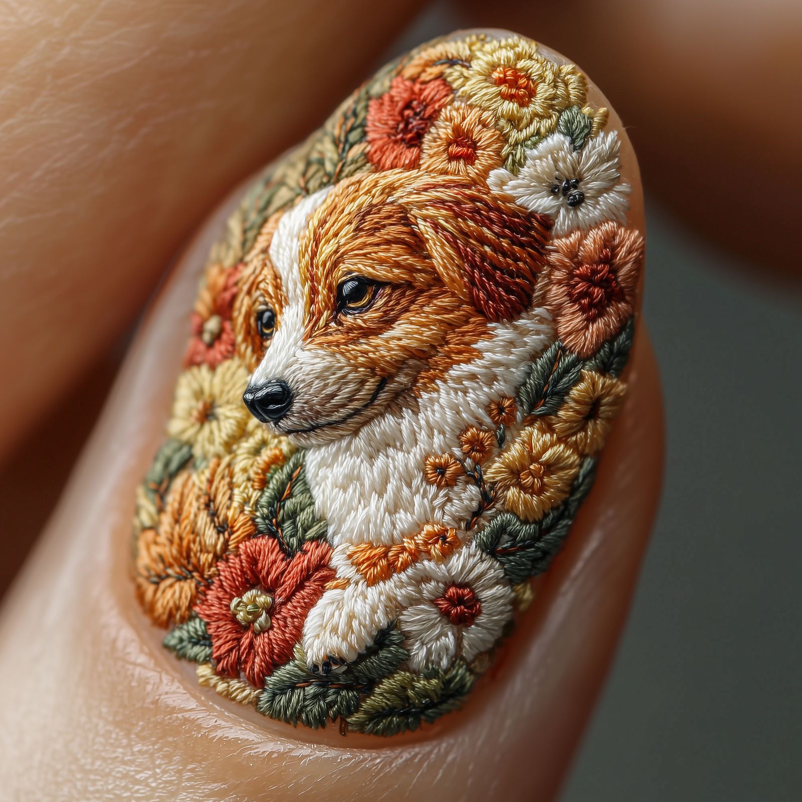 Embroidered Nail Design