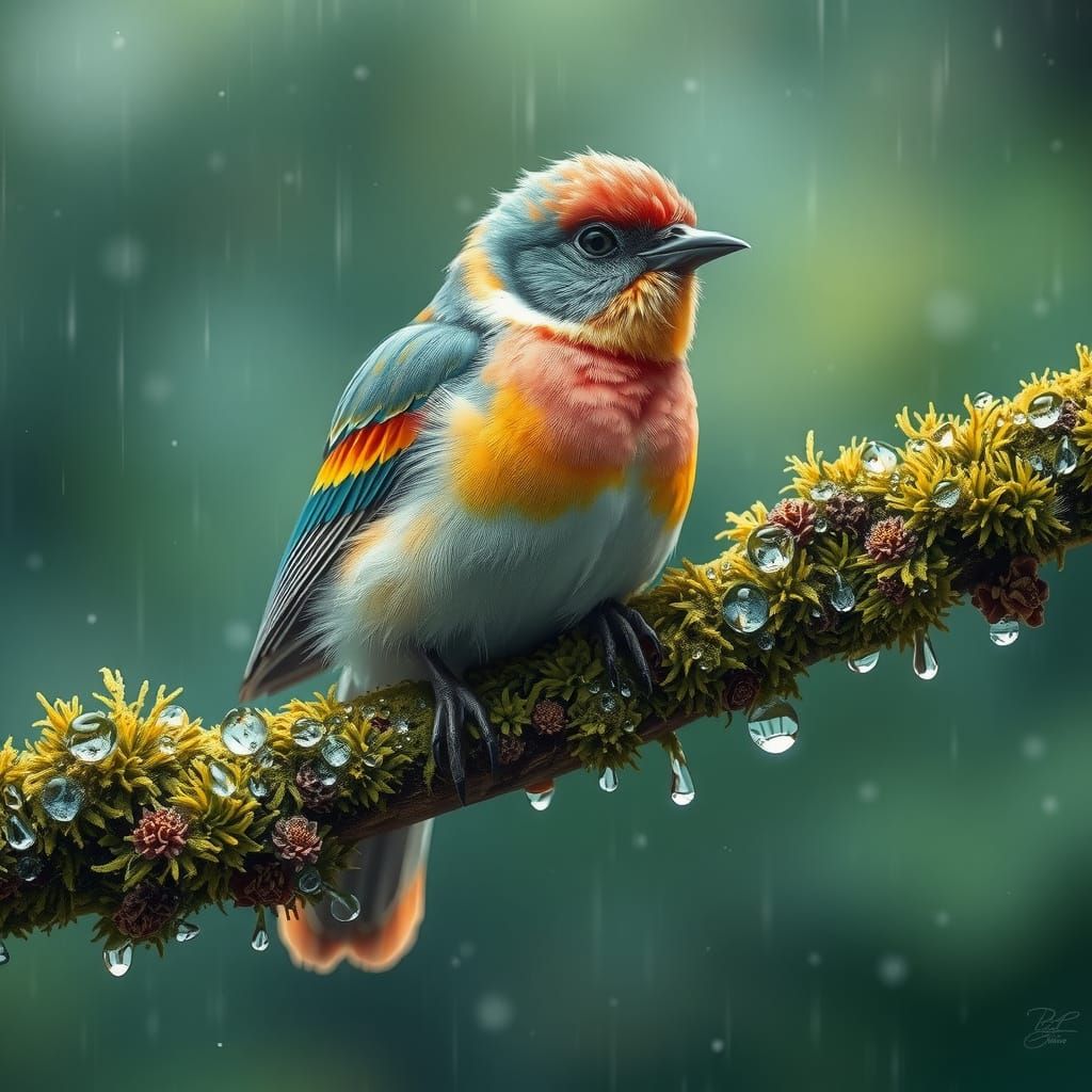 Branch Bird  by @DragonIdk