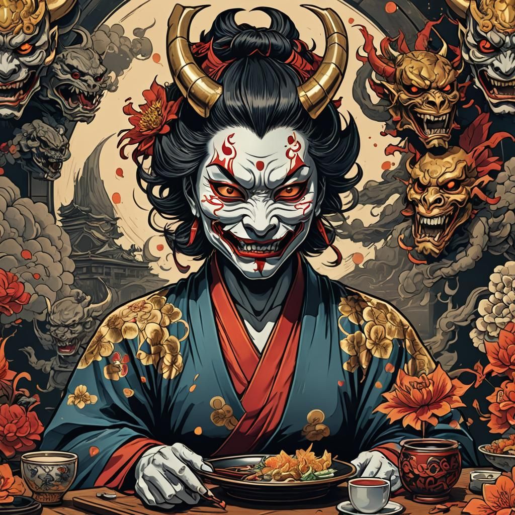 Hannya Masked Girl: Japanese Comic Book Art