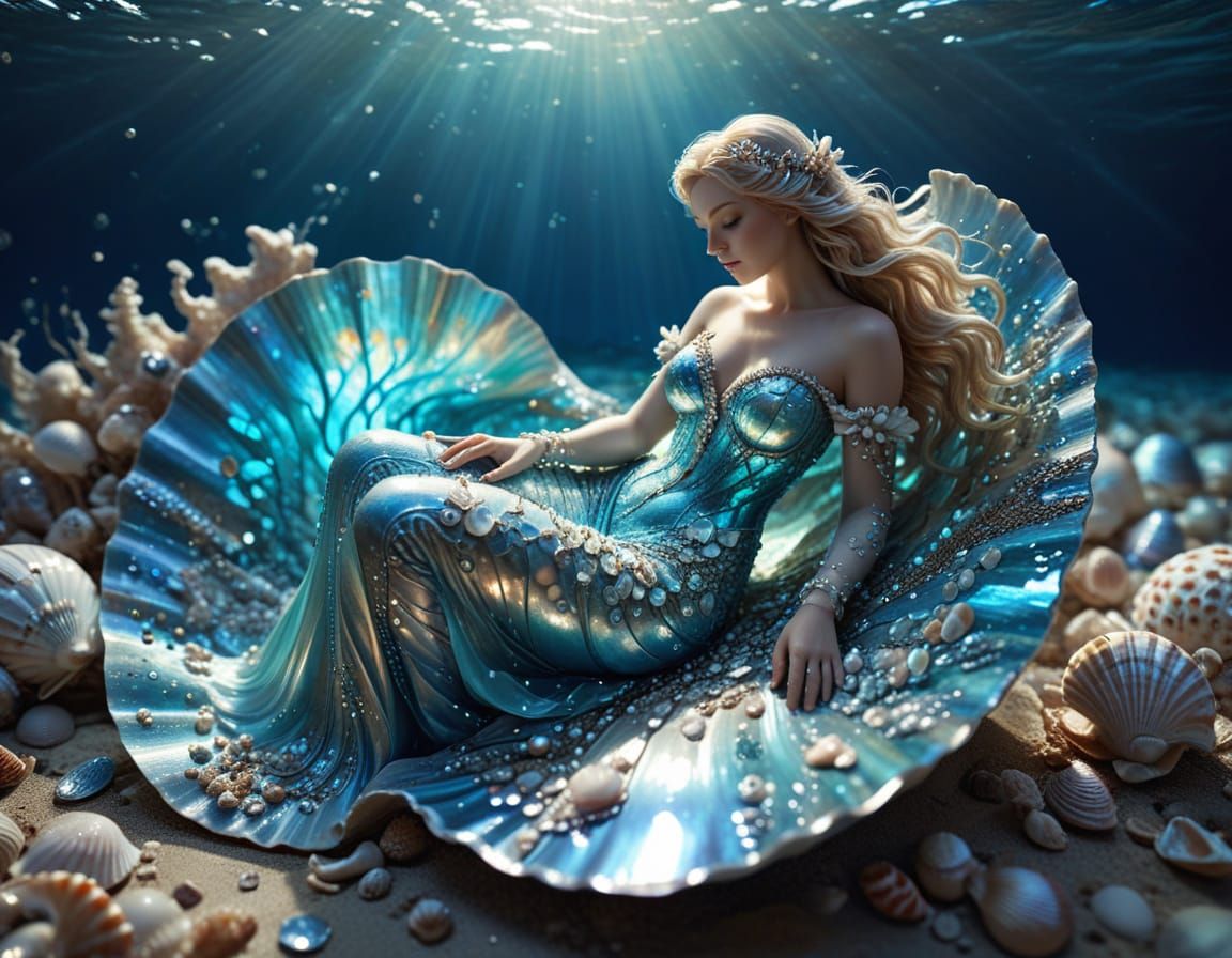 Seashells, Zaftig Undine.  by @Lorendiac H