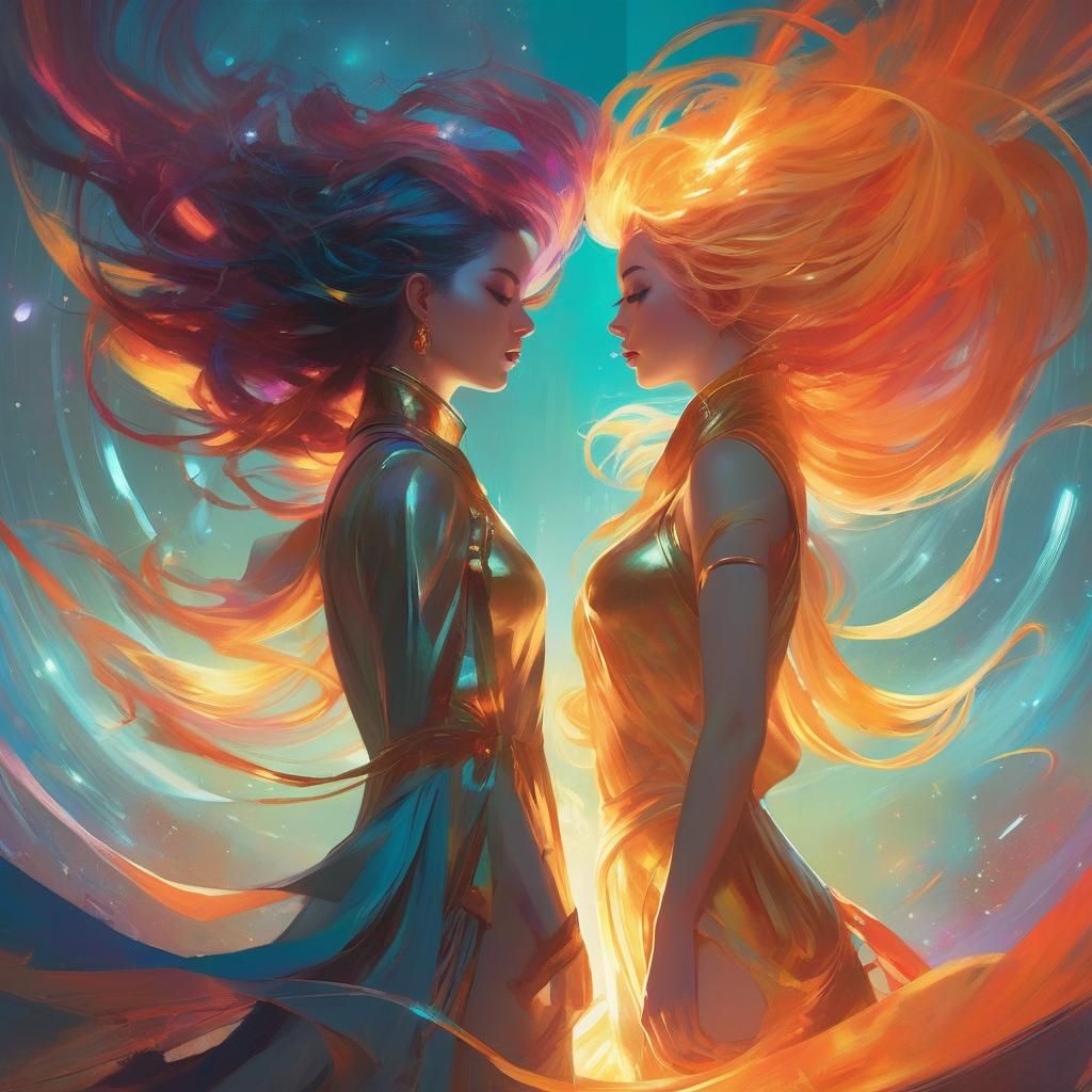 Two ethereal goddesses - AI Generated Artwork - NightCafe Creator