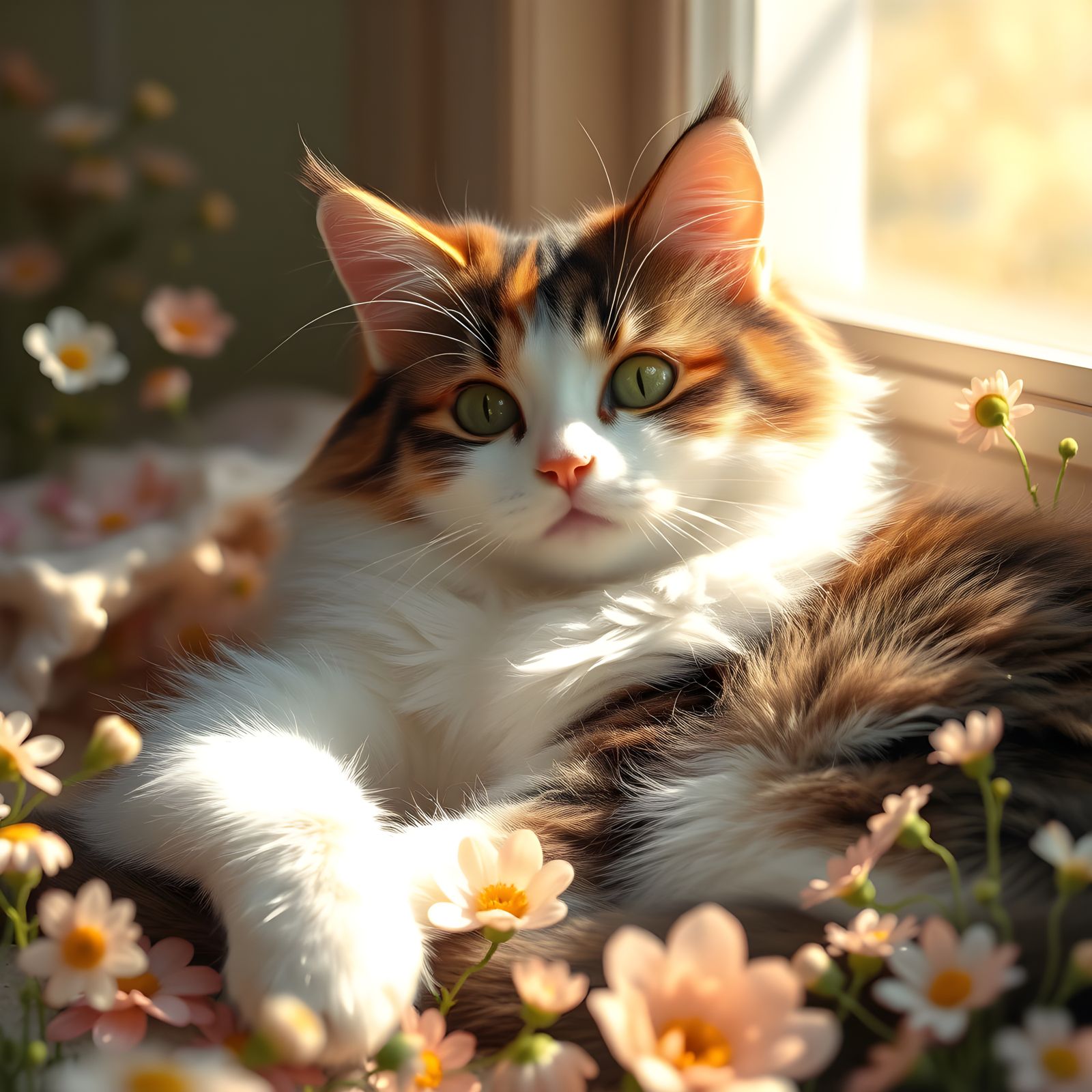 Fluffy Calico Cat